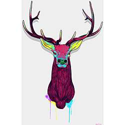 Maxwell Dickson Elk Head Canvas Wall Art  