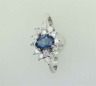 Neimans Genuine .75 Carat Natural Ceylon Sapphire & Diamond Ring 14k 