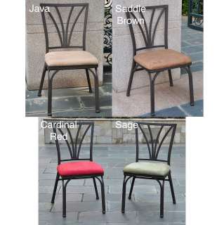 Santa Fe Iron Dining Chairs with Micro Suede Upholstered Seat (Set of 