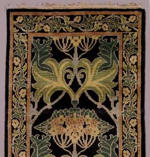 carpets 2 7 x25 0 signed black william morris art craft runner rug 