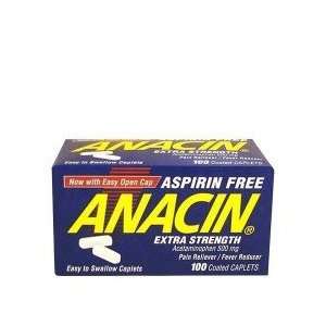 Anacin Aspirin Free Maximum Strength Pain Reliever, Caplets   100 ea