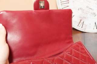 Authentic Chanel Timeless Red Patent Clutch/Handbag  