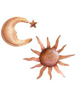 Copper plated Celestial Wall Hangings (Set of 3)  