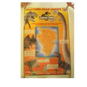 Jurassic Park Poster Visitors Map Guide To