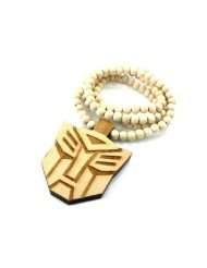 Good Wood New Transformers Autobot Wood Pendant w/ Ball Chain Natural