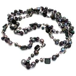 Hand knotted Freshwater Pearl and Mother of Pearl Necklace (China 