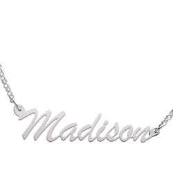 Sterling Silver Madison Script Name Necklace  