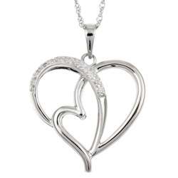 Sterling Silver Diamond Accent Heart Necklace  