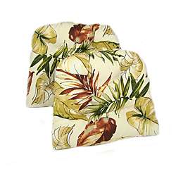 Tropical Print Dining Chair Pads (Set of 2)  