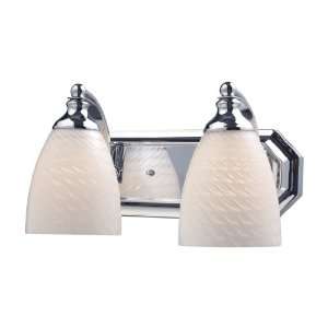  Elk 570 2C WS 2 Light Vanity In Polished Chrome and White 