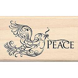 Inkadinkado Peace Dove Wood mounted Rubber Stamp  