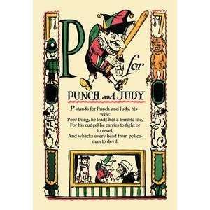  Vintage Art P for Punch and Judy   07436 1