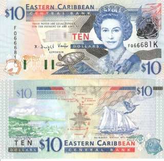 ST KITTS East Caribbean States $10 Banknote World Currency Money BILL 