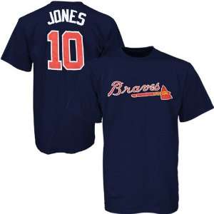  Chipper Jones Atlanta Braves Navy Name and Number T Shirt 