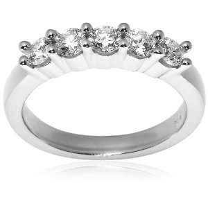 14k White Gold 5 Stone Diamond Ring (3/4 cttw, H Color, SI2 Clarity 