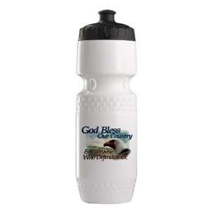 Trek Water Bottle White Blk God Bless Our Country and Everyone Who 