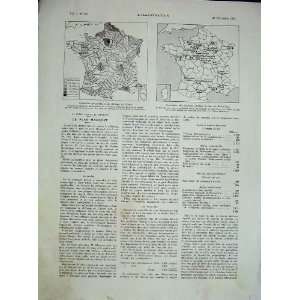   1934 Map France St Denis Population French Newspaper