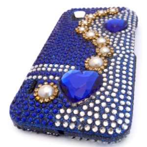  LG LS855 Marquee Ornament BLUE Heart Silver 3D Design 