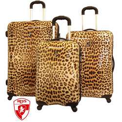 Heys USA Exotic Leopard 3 piece Hardside Spinner Luggage Set 