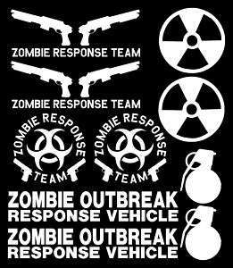 Zombie Response Team Vinyl Decal Set Zombieland Sticker  