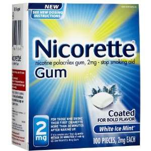   OTC Nicotine Gum, 2mg, White Ice Mint 100 ct