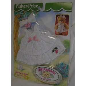  White Cotton & Pink Lace Dress   Briarberry Wear Toys 