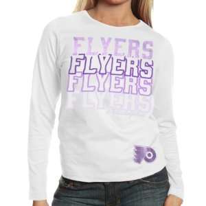 NHL Reebok Philadelphia Flyers Ladies Foil Mixer Long Sleeve T Shirt 
