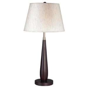   Lite TL104 1 Light Table Lamp in Mahogany Finish/Flax Linen Baby