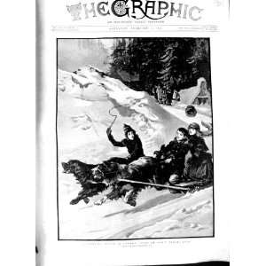  1891 Dogs Sledge Trotting Match Canada Macquoid Art