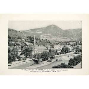 1927 Print Merano Italy Passeier River Mountain Alps Tyrolese Church 