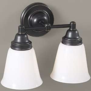 Martha Stewart VS13602WBZ Schoolroom 2 Bulb Bathroom Lighting   Warm 