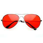 Colorful Premium Silver Metal Aviator Glasses with Color Lens 