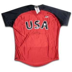 Jennie Finch Signed Team USA Softball Olympic Red Jersey  