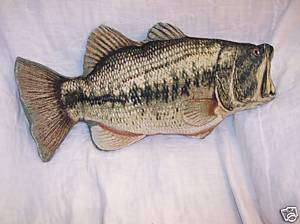 Bass Shaped Fish Pillow  