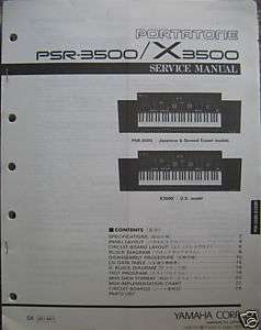 Yamaha Original Service Manual for the PSR3500, X3500 Keyboards  