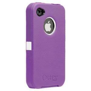 New OtterBox Defender Apple iPhone 4 4G 4S 4 S Purple White Case 