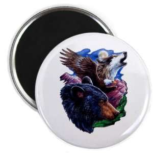  2.25 Magnet Bear Bald Eagle and Wolf 