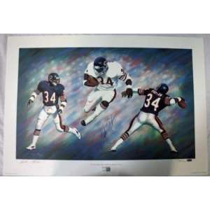  Bears Walter Payton Signed 32x22 Lithograph 1549/1993 