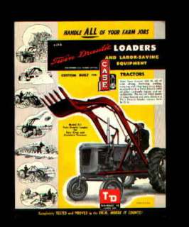 Case Tractor Twin Draulic D 1 Loader Brochure c 1953 ex  