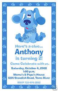 Set of 10 Blues Clues Personalized Invitations  