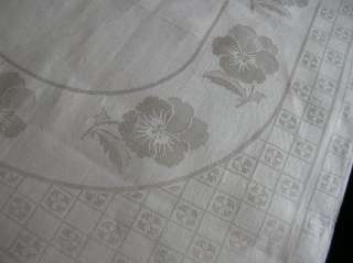 Antique Damask Linen PANSY Guest/Hand/Bath TOWEL  German^j^  