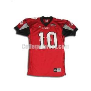 Red No. 10 Game Used UNLV Russell Football Jersey (SIZE 42)  