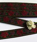 Vintage Classical Rose Garland Woven Jacquard Ribbon 2 Yards 