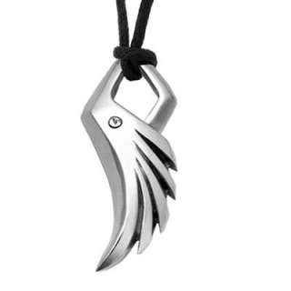 UNIQUE Mens Stainless Steel ANGEL WING Pendant Silver  