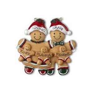 com 2009 Gingerbread Family w/ 3 Kids Personalized Christmas Holiday 