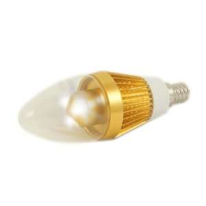 3W (25W Equivalent) LED Candelabra Light Bulb   Gold   Clear Bullet 