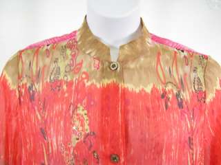 LAURA ASHLEY Multi Color Floral Button Down Shirt Sz L  