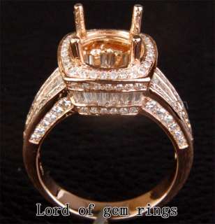   06CT DIAMOND 14K ROSE GOLD Channel Engagement Halo SEMI MOUNT RING
