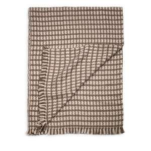 alicia adams alpaca Houndstooth Alpaca Throw/Taupe and Brown   Taupe 