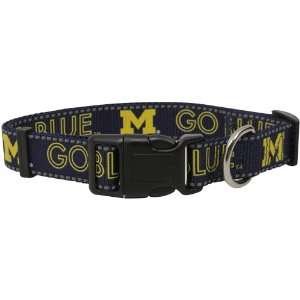  Michigan Wolverines Navy Blue Small Reflective Dog Collar 